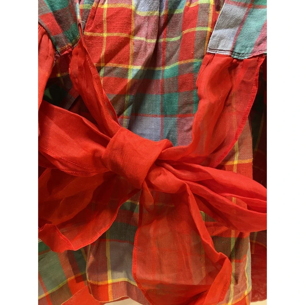 Half Christmas Apron‎ Holiday can be worn on both sides pockets Vintage